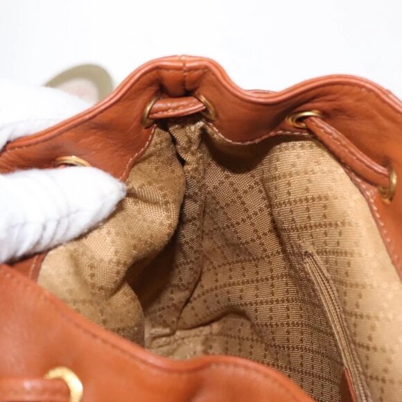 GUCCI Bamboo Backpack Leather Brown Gold main image 9